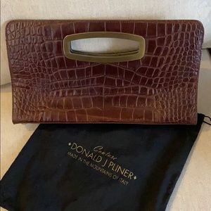 Structured leather Donald J Pliner bag.